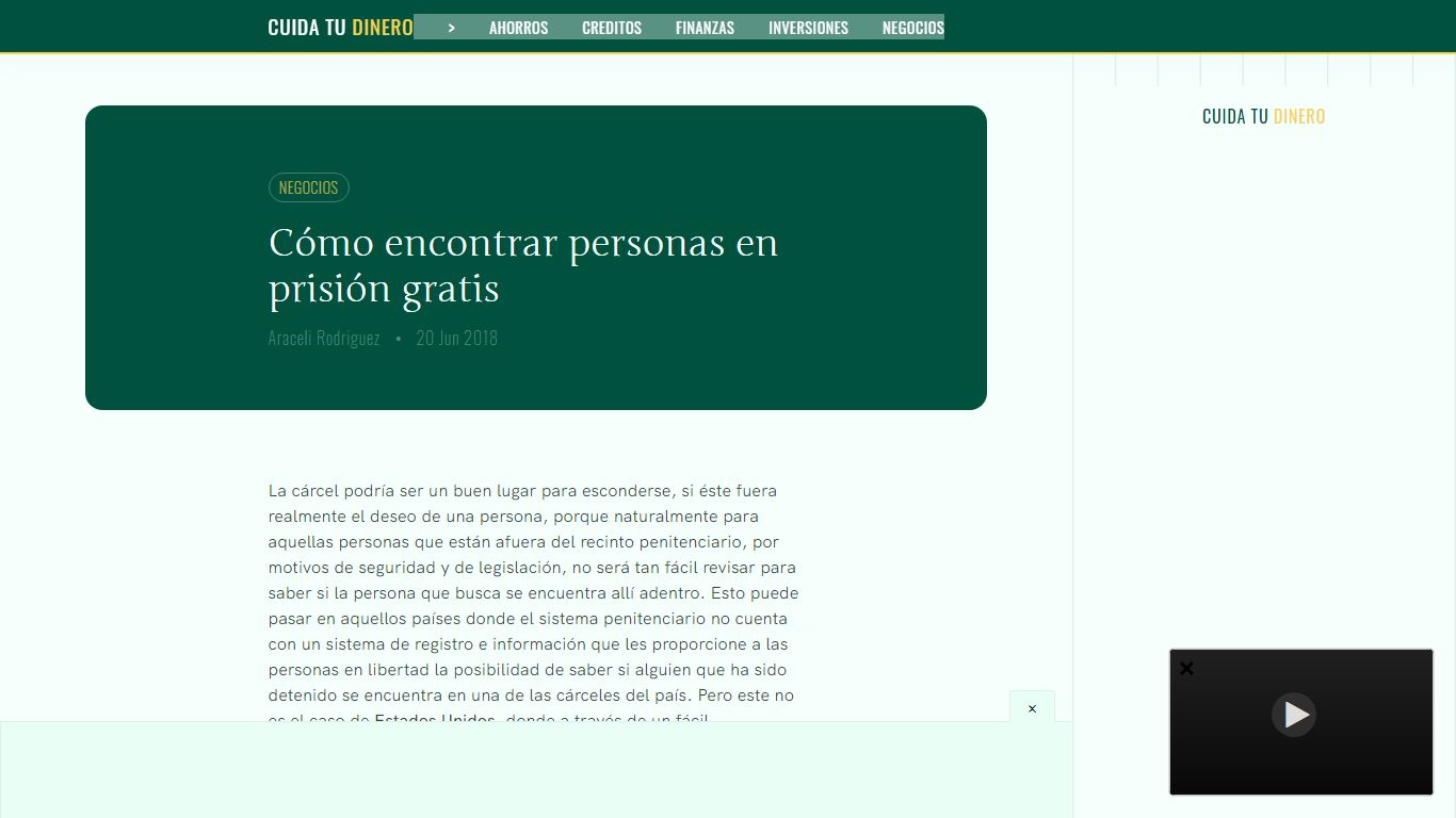 Cómo encontrar personas en prisión gratis | CUIDA TU DINERO